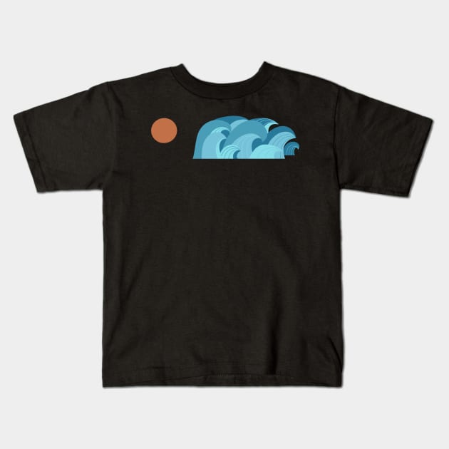 Great Waves Sunset Kids T-Shirt by Vanphirst